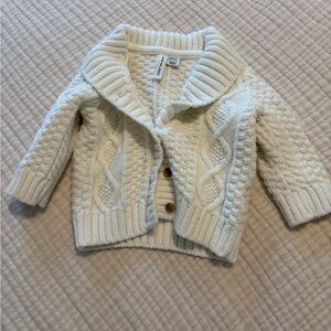 Janie and Jack Cream Cable Knit Cardigan